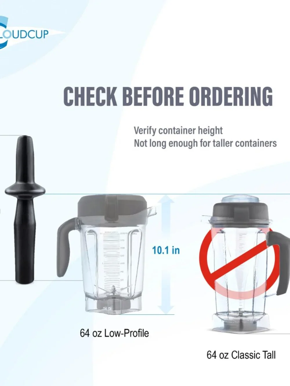Plunger Replacement Blender Parts for Vitamix Tamper Low Profile Professional Se